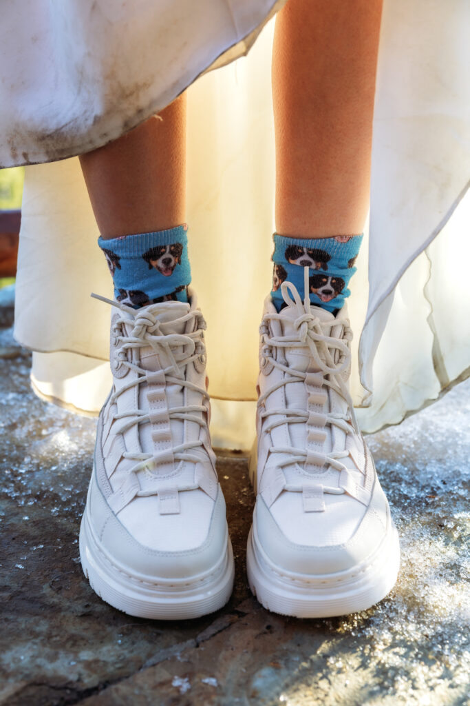 Customized dog socks.