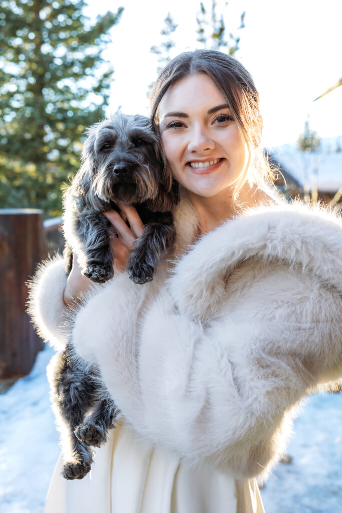 The bride and her dog.