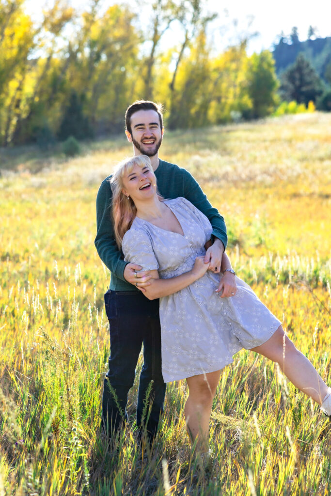 Adventure Couples Session with dreamy backdrops and mountain views in Boulder, Colorado.