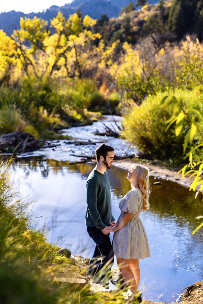 Adventure Couples Session with dreamy backdrops and mountain views in Boulder, Colorado.