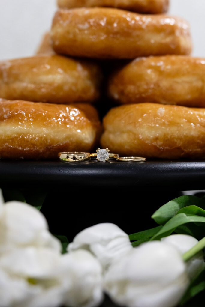 Colorado elopement couple chooses donuts instead of wedding cake.