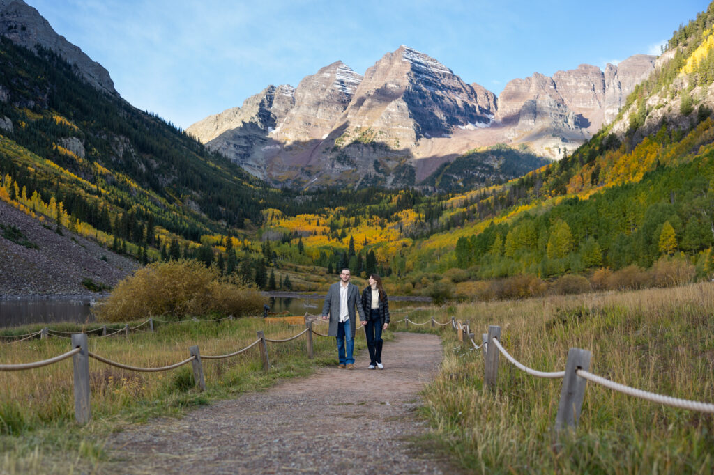 Maroon Bells sunrise proposal Aspen Colorado