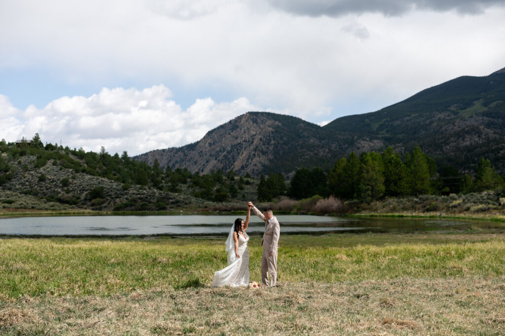 Private property Buena Vista elopement with mountain and lake views.