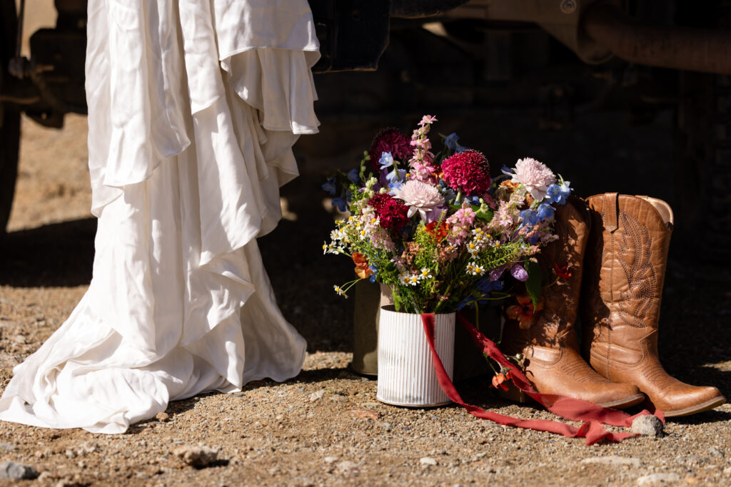 Bridal details at Ouray elopement